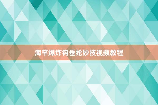 海竿爆炸钩垂纶妙技视频教程